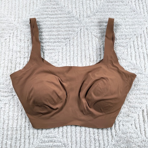 SKIMS Other - SKIMS Fits Everybody Scoop Neck Bra Womens L-DD Brown Seamless Stretch Comfort